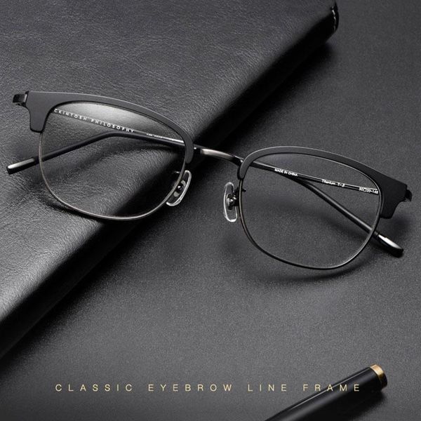 fashion sunglasses frames full rim pure titanium frame eyewears for man and woman handmade classic browline myopia spectacles, Black
fashion sunglasses frames full rim pure titanium frame eyewears for man and woman handmade classic browline myopia spectacles, Black