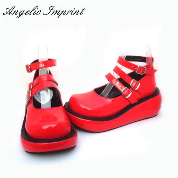 dress shoes japanese harajuku lolita cosplay girls gothic punk red patent leather wedge, Black
dress shoes japanese harajuku lolita cosplay girls gothic punk red patent leather wedge, Black