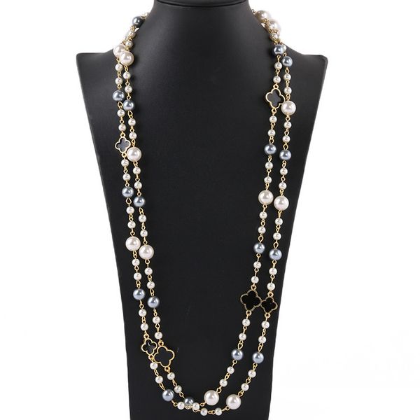 designer classic vintage clover flower bright pearl multi layer long sweater statement necklace for woman elegant locket necklaces7037087, Black
designer classic vintage clover flower bright pearl multi layer long sweater statement necklace for woman elegant locket necklaces7037087, Black
