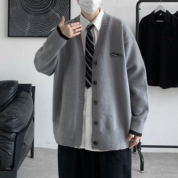 men's sweaters solid knitted cardigan for men single-breasted long sleeve sweater coat autumn winter clothes trend loose student, White;black
men's sweaters solid knitted cardigan for men single-breasted long sleeve sweater coat autumn winter clothes trend loose student, White;black
