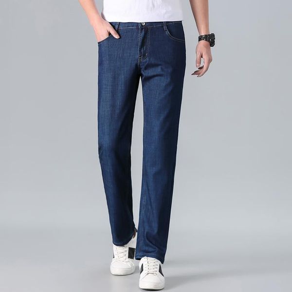 men's jeans spring autumn thin fashion simple small straight stretch loose all-match classic casual trousers, Blue
men's jeans spring autumn thin fashion simple small straight stretch loose all-match classic casual trousers, Blue