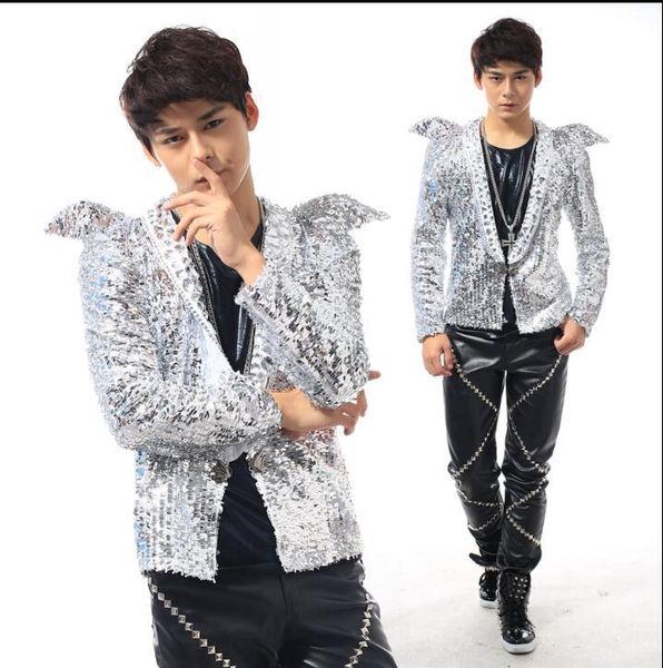 men's suits & blazers shrug suit sequin jacket fashion nightclub stage male singer star performance costume, White;black
men's suits & blazers shrug suit sequin jacket fashion nightclub stage male singer star performance costume, White;black