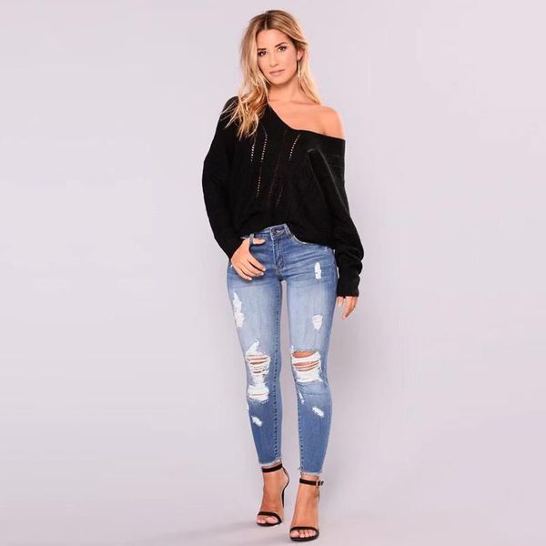 women's jeans libieliy women pants all season high waist full length fitting hole tannin female streetwear ripped, Blue
women's jeans libieliy women pants all season high waist full length fitting hole tannin female streetwear ripped, Blue