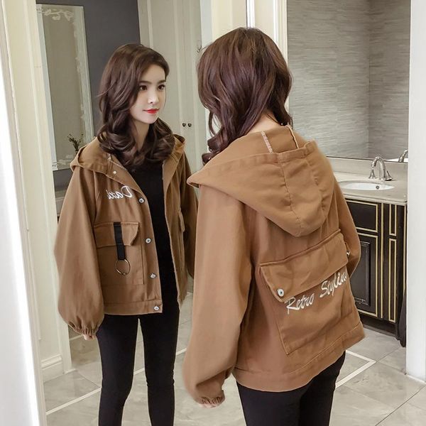 women's jackets korean basic coat hooded jeans jacket 2021 autumn spring denim for women bomber baggy girl big pocket os179, Black;brown
women's jackets korean basic coat hooded jeans jacket 2021 autumn spring denim for women bomber baggy girl big pocket os179, Black;brown