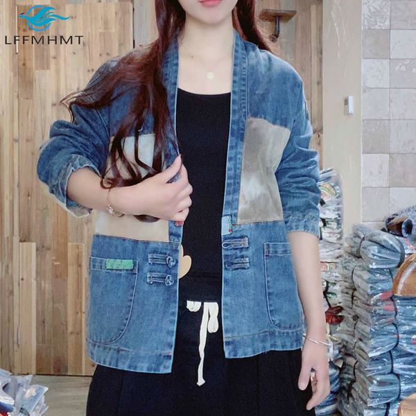 2021 new women spring autumn fashion vintage large casual retro denim coats lady patchwork pockets plus size jackets ar6s, Black;brown
2021 new women spring autumn fashion vintage large casual retro denim coats lady patchwork pockets plus size jackets ar6s, Black;brown