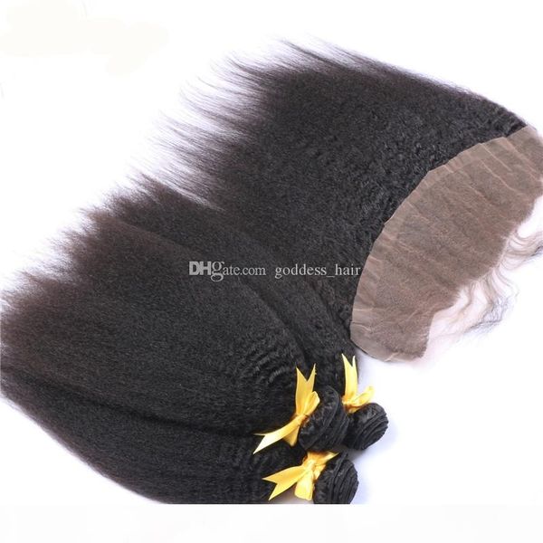 9a brazilian kinky straight lace frontal closure with 3 bundles human hair coarse yaki with ear to ear lace frontal closure 4pcs lot, Black
9a brazilian kinky straight lace frontal closure with 3 bundles human hair coarse yaki with ear to ear lace frontal closure 4pcs lot, Black