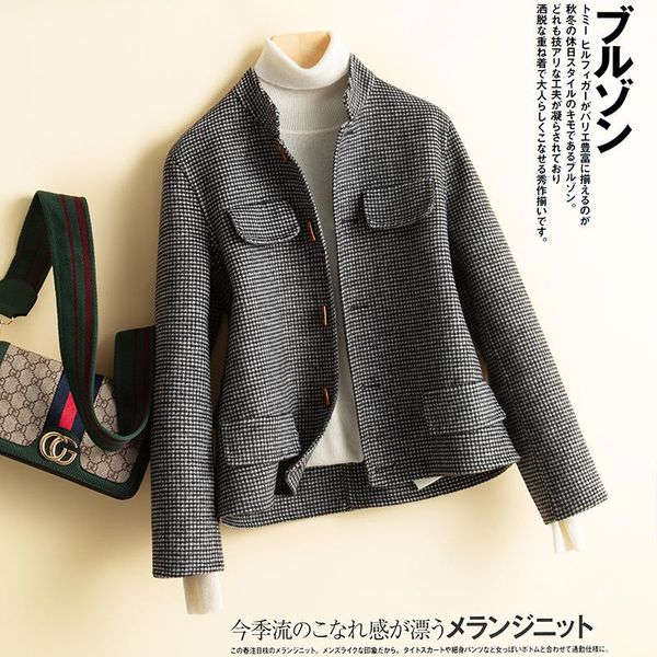 women's wool & blends brand double sided cashmere coat short style thousand bird small slim fit 100% size s m l, Black
women's wool & blends brand double sided cashmere coat short style thousand bird small slim fit 100% size s m l, Black