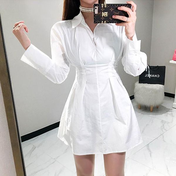 casual dresses jsxdhk autumn white short dress fashion women turn collar down shirt slim cotton long sleeve work vestidos, Black;gray
casual dresses jsxdhk autumn white short dress fashion women turn collar down shirt slim cotton long sleeve work vestidos, Black;gray