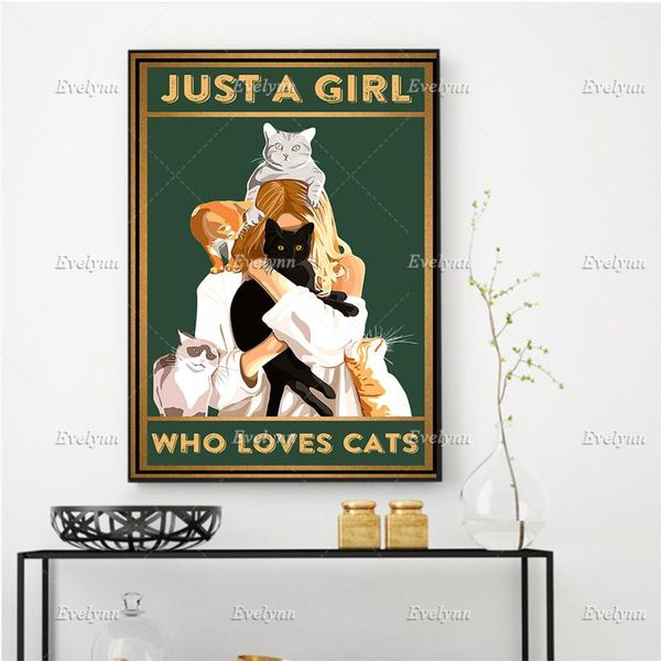 paintings just a girl who loves cats retro poster, cat lovers gift, & art print, home decor, wall canvas, lady
paintings just a girl who loves cats retro poster, cat lovers gift, & art print, home decor, wall canvas, lady