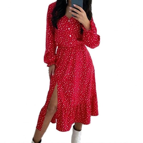 casual dresses women vintage split long dress irregular dot print v neck lantern sleeve irregualr party, Black;gray
casual dresses women vintage split long dress irregular dot print v neck lantern sleeve irregualr party, Black;gray