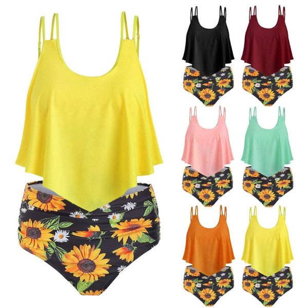 one-piece suits ruffles women two pieces monokini bathing ruffled with high waisted bottom bikini set beachwear suit
one-piece suits ruffles women two pieces monokini bathing ruffled with high waisted bottom bikini set beachwear suit