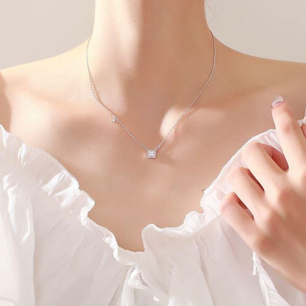 pendant necklaces 925 sterling silver small square diamond necklace women simple fashion shiny clavicle chain wedding jewelry party gift
pendant necklaces 925 sterling silver small square diamond necklace women simple fashion shiny clavicle chain wedding jewelry party gift