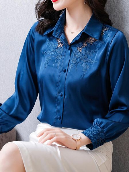 women's blouses & shirts spring and summer style silk solid color loose blouse shirt thin chiffon embroidery hollow western, White
women's blouses & shirts spring and summer style silk solid color loose blouse shirt thin chiffon embroidery hollow western, White