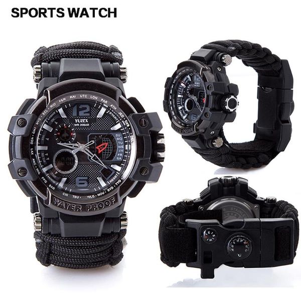 men outdoor survival watch fashion multifunctional compass waterproof led quartz sport watch male relogios masculino, Slivery;brown
men outdoor survival watch fashion multifunctional compass waterproof led quartz sport watch male relogios masculino, Slivery;brown