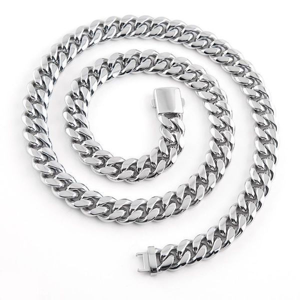 chains men & women accessories 316 stainless steel miami bracelets hip hop necklace titanium cuban chain, Silver
chains men & women accessories 316 stainless steel miami bracelets hip hop necklace titanium cuban chain, Silver