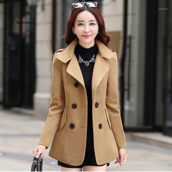 women's wool & blends winter clothes short coat women korean autumn woolen fashion double-breasted jacket elegant blend, Black
women's wool & blends winter clothes short coat women korean autumn woolen fashion double-breasted jacket elegant blend, Black