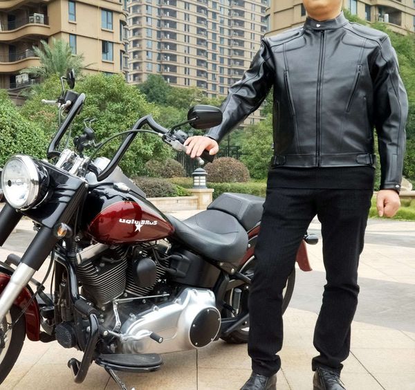 motorcycle pu racing men's riding suit windproof and anti falling protective gear, Black
motorcycle pu racing men's riding suit windproof and anti falling protective gear, Black