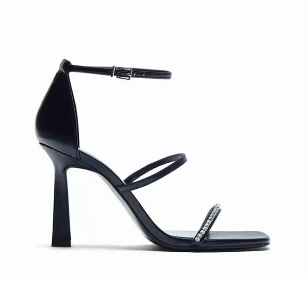 2021 women sandals crystal diamond decoration square open toe back cover heels fashion ins style thin heels shoes women, Black
2021 women sandals crystal diamond decoration square open toe back cover heels fashion ins style thin heels shoes women, Black