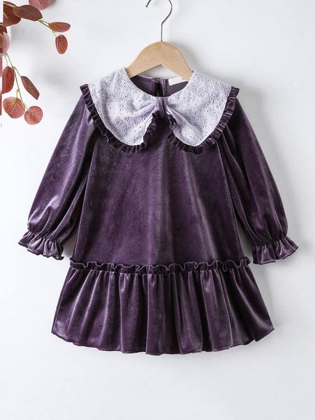 toddler girls statement collar flounce sleeve ruffle hem velvet dress she, Red;yellow
toddler girls statement collar flounce sleeve ruffle hem velvet dress she, Red;yellow