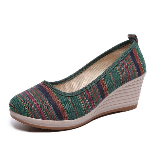 Spring Autumn Women Wedges High Heels Shoes Canvas Striped Slip on Shoes Woman Shoes Wedge Pump Ladies zapatos mujer 6163Dress, Brown
Spring Autumn Women Wedges High Heels Shoes Canvas Striped Slip on Shoes Woman Shoes Wedge Pump Ladies zapatos mujer 6163Dress, Brown