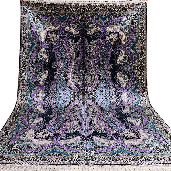 carpets fangcun 6'x9' purple abstract turkish style hand knotted silk carpet use for living room or showroom