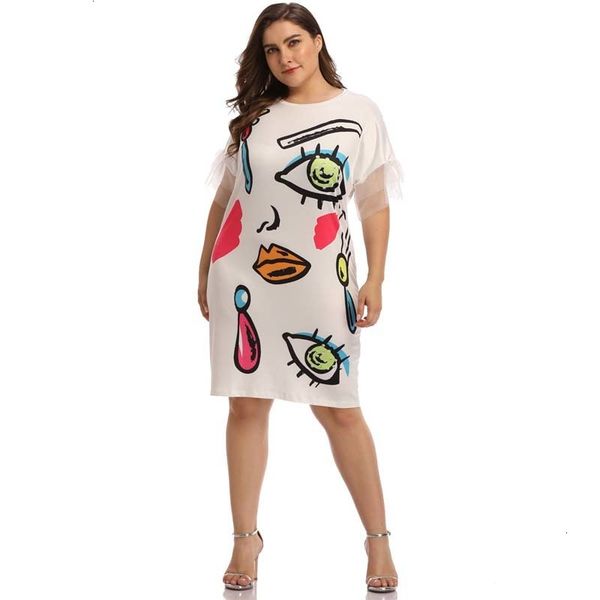 2021 new summer lip print women plus size short sleeve lace stitching high waist casual midi fashion female vestido 4xl gjj3, Black;gray
2021 new summer lip print women plus size short sleeve lace stitching high waist casual midi fashion female vestido 4xl gjj3, Black;gray