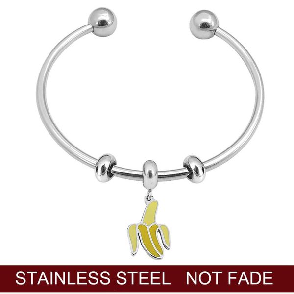 charm bracelets stainless steel bangle enamel cartoon banana for women luxury jewelry, Golden;silver
charm bracelets stainless steel bangle enamel cartoon banana for women luxury jewelry, Golden;silver