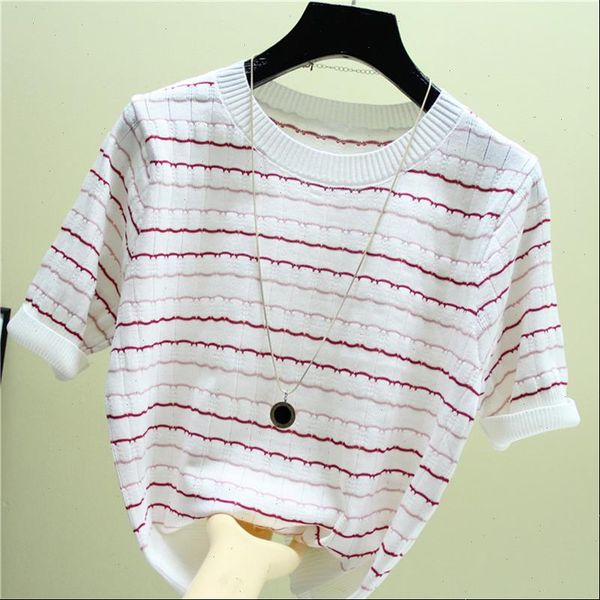 shintimes color stripes short blouse women summer korean hit color knitted shirt femme womens blouse short sleeve clothes, White
shintimes color stripes short blouse women summer korean hit color knitted shirt femme womens blouse short sleeve clothes, White
