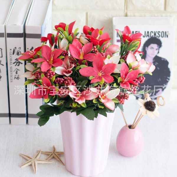 european style imitation flowers silk flower artificial artificial 6 head european style lily wedding decoration
european style imitation flowers silk flower artificial artificial 6 head european style lily wedding decoration