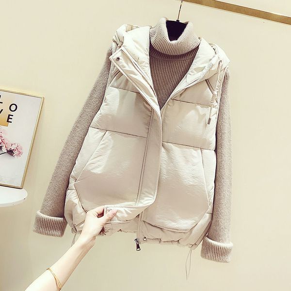vests vt women's 2021 autumn and winter spring short vt hooded drawstring thickened down cotton et waistcoat, Black;white
vests vt women's 2021 autumn and winter spring short vt hooded drawstring thickened down cotton et waistcoat, Black;white