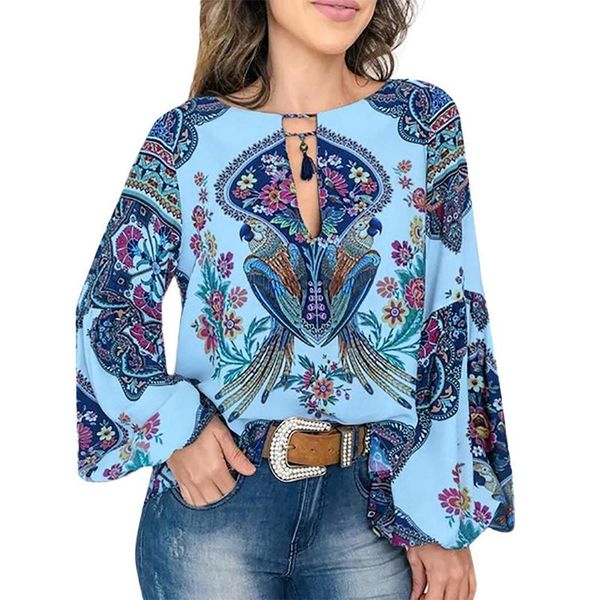 women's blouses & shirts retro spring floral printed blouse women girls round neck lantern sleeve vintage casual long 5xl, White
women's blouses & shirts retro spring floral printed blouse women girls round neck lantern sleeve vintage casual long 5xl, White