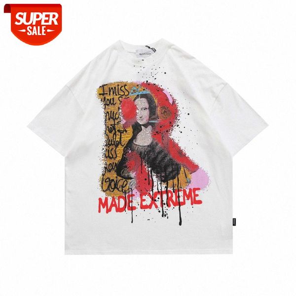 european and american style mona lisa print splash ink short-sleeved t-shirt men's summer loose round neck five-point sleeves #dq5t, White;black
european and american style mona lisa print splash ink short-sleeved t-shirt men's summer loose round neck five-point sleeves #dq5t, White;black