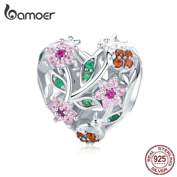 bamoer 925 sterling silver heart shape charm for women jewelry making pink flower beads for original bracelet bangle bsc117 q0531, Black
bamoer 925 sterling silver heart shape charm for women jewelry making pink flower beads for original bracelet bangle bsc117 q0531, Black