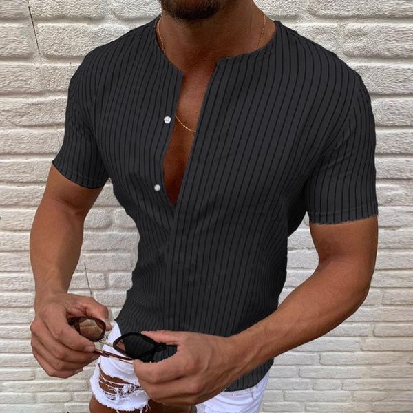 men's t-shirts shirts for men stripped short sleeve summer 2021 mens fashion clothing trends casual slim fit button down shirt, White;black
men's t-shirts shirts for men stripped short sleeve summer 2021 mens fashion clothing trends casual slim fit button down shirt, White;black
