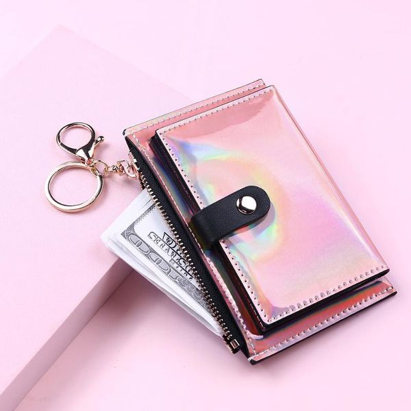 card holders laser women wallets fashion keychain zipper coin purse mini small money bag holder student bus, Brown;gray
card holders laser women wallets fashion keychain zipper coin purse mini small money bag holder student bus, Brown;gray