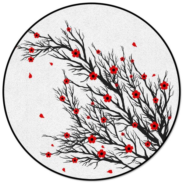 carpets black branch red flower round rug for living room home decor kids children's bedroom area rugs mats
carpets black branch red flower round rug for living room home decor kids children's bedroom area rugs mats