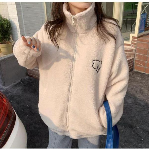 women's hoodies & sweatshirts winter letter pink zippercoat lamb wool keep warm mid-length women sweatshirt embroidery cute biscuit bea, Black
women's hoodies & sweatshirts winter letter pink zippercoat lamb wool keep warm mid-length women sweatshirt embroidery cute biscuit bea, Black