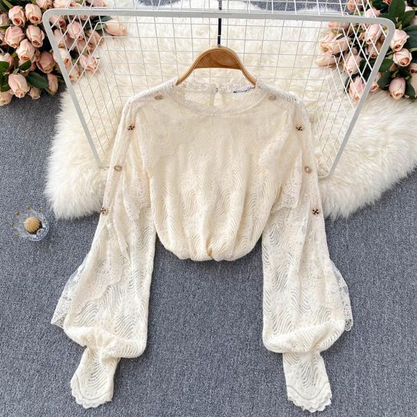 women's blouses & shirts women french lace blouse elegant sweet ruffles long sleeve slim autumn design streetwear irregular, White
women's blouses & shirts women french lace blouse elegant sweet ruffles long sleeve slim autumn design streetwear irregular, White