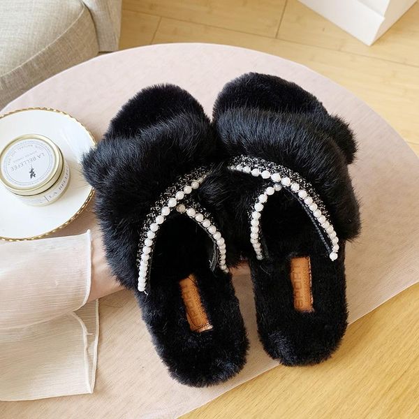 slippers pearl beading fur flip flops women cross band furry soft bottom warm plush winter slides shoes woman fluffy footwear584, Black
slippers pearl beading fur flip flops women cross band furry soft bottom warm plush winter slides shoes woman fluffy footwear584, Black