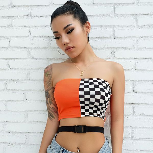 patchwork checkerboard strapless casual checkered crop women streetwear bandeau boob tube wrap kg-38, White
patchwork checkerboard strapless casual checkered crop women streetwear bandeau boob tube wrap kg-38, White