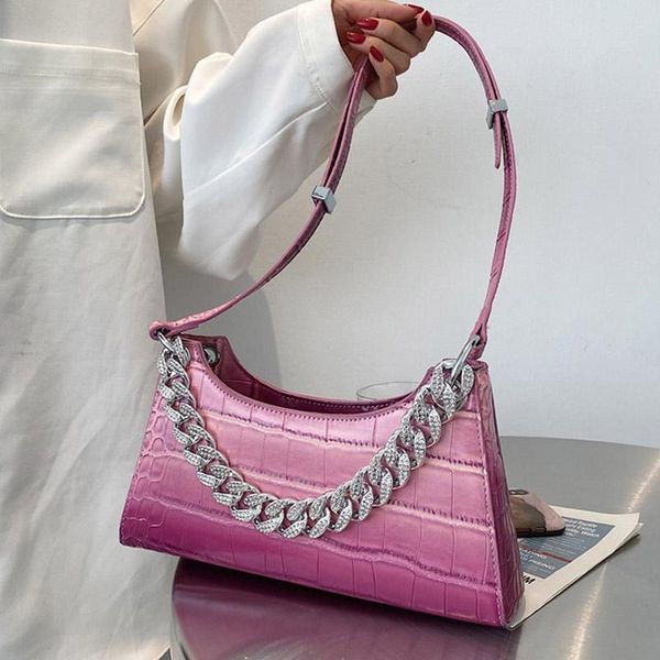 evening bags women gradient color armpit shoulder purse fashion thick metal chain for shining crystal crossbody
evening bags women gradient color armpit shoulder purse fashion thick metal chain for shining crystal crossbody
