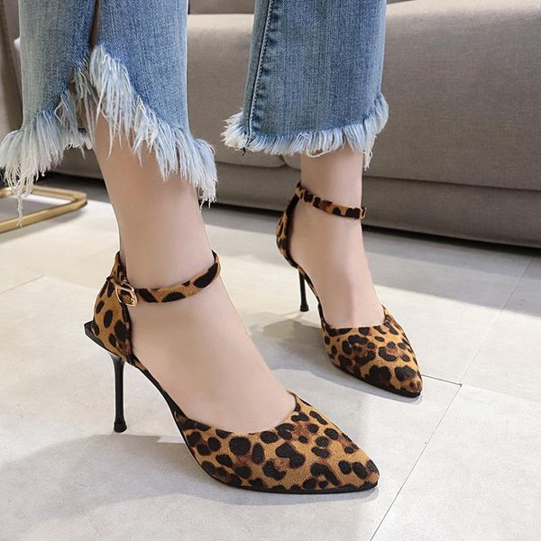 dress shoes spring 2021 women's heel leopard print high stiletto fashion ankle buckle temperament versatile u22-62, Black
dress shoes spring 2021 women's heel leopard print high stiletto fashion ankle buckle temperament versatile u22-62, Black