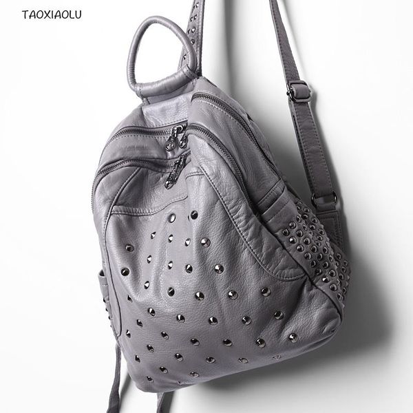 backpack style sale arrival soft leather women washed female bag rivet fashion travel big teen schoolbag
backpack style sale arrival soft leather women washed female bag rivet fashion travel big teen schoolbag