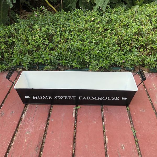 51.5xh10.5cm long metal planter large black succulent pot farmhouse decor home sweet farm ornament
51.5xh10.5cm long metal planter large black succulent pot farmhouse decor home sweet farm ornament