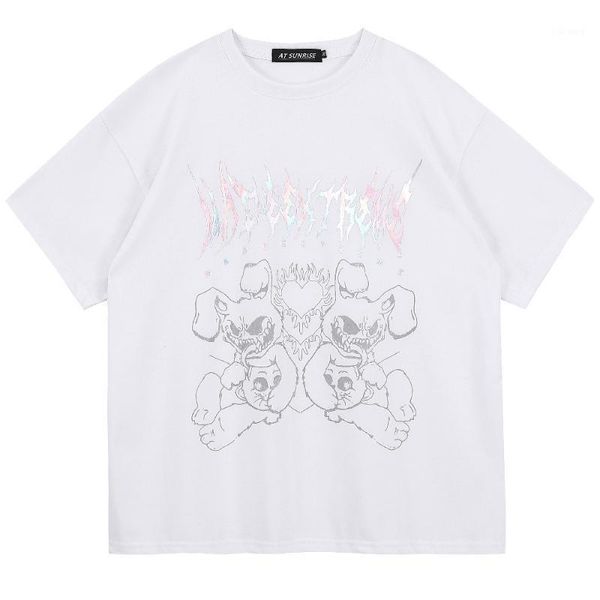 men's t-shirts hip hop monster printed oversize t shirt streetwear harajuku cotton t-shirt 2021 men summer short sleeve black tees, White;black
men's t-shirts hip hop monster printed oversize t shirt streetwear harajuku cotton t-shirt 2021 men summer short sleeve black tees, White;black