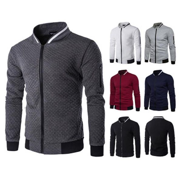 mens solid color zipper hoodies fashion trend long sleeve diamond lattice cardigan sweatshirts male spring stand collar slim pullover, Black
mens solid color zipper hoodies fashion trend long sleeve diamond lattice cardigan sweatshirts male spring stand collar slim pullover, Black