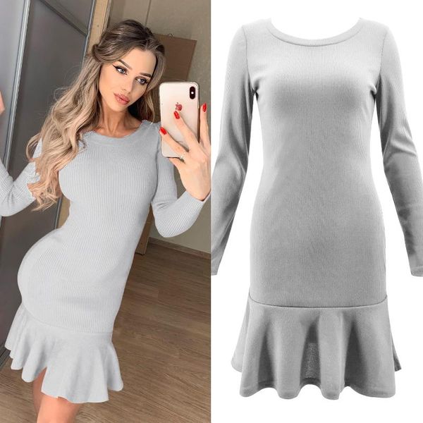 casual dresses autumn women ladies long sleeve thread ruffles o neck mini dress tight sheath, Black;gray
casual dresses autumn women ladies long sleeve thread ruffles o neck mini dress tight sheath, Black;gray