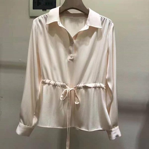 women's blouses & shirts brand 2021 autumn women turn-down collar drawstring waist long sleeve elegant blouse female, White
women's blouses & shirts brand 2021 autumn women turn-down collar drawstring waist long sleeve elegant blouse female, White