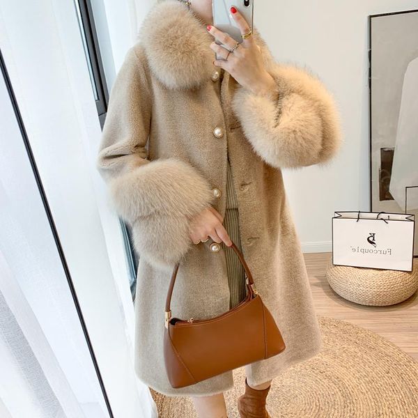 women's fur & faux 2021 ladies grain chenille coat mid-length single-breasted high-end winter warm, Black
women's fur & faux 2021 ladies grain chenille coat mid-length single-breasted high-end winter warm, Black