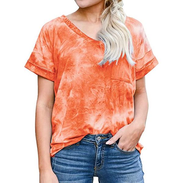 women's t-shirt clothing2021summer vcollar pocket curling short sleeve loose top, White
women's t-shirt clothing2021summer vcollar pocket curling short sleeve loose top, White